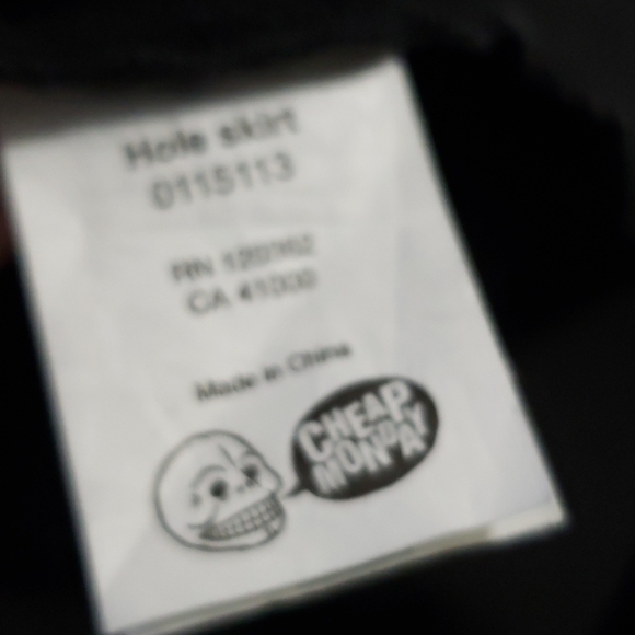 Cheap Monday "Hole" Black Denim Skirt size medium - Picture 6 of 8